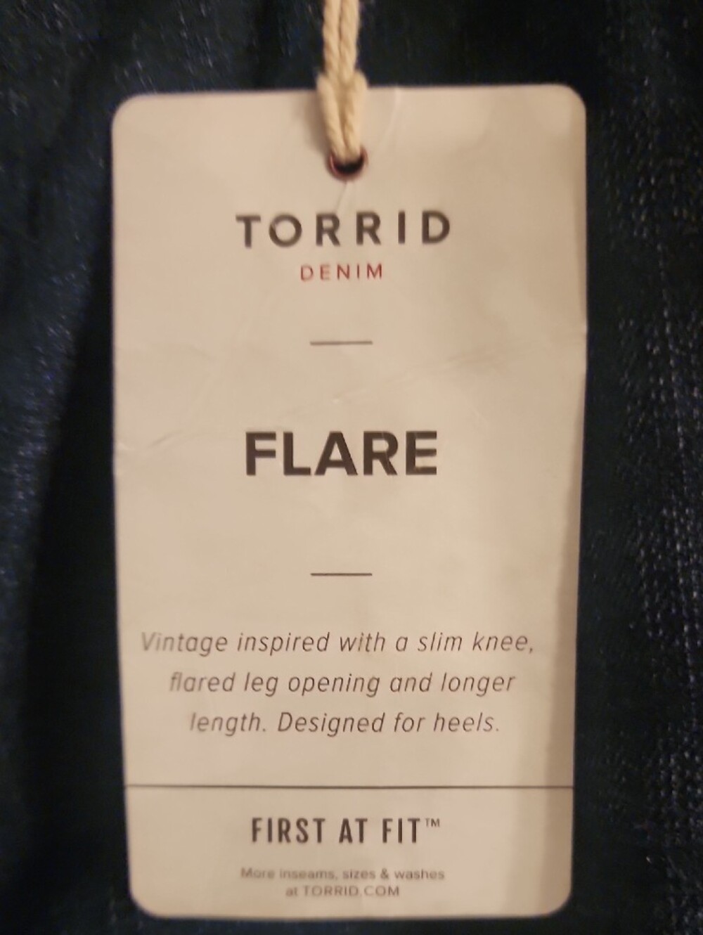 Nwt Torrid Dark Blue Flare Jeans - Picture 3 of 5